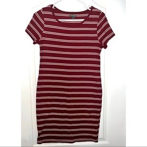 Maroon Stripped Bodycon Dress - Wild Fable